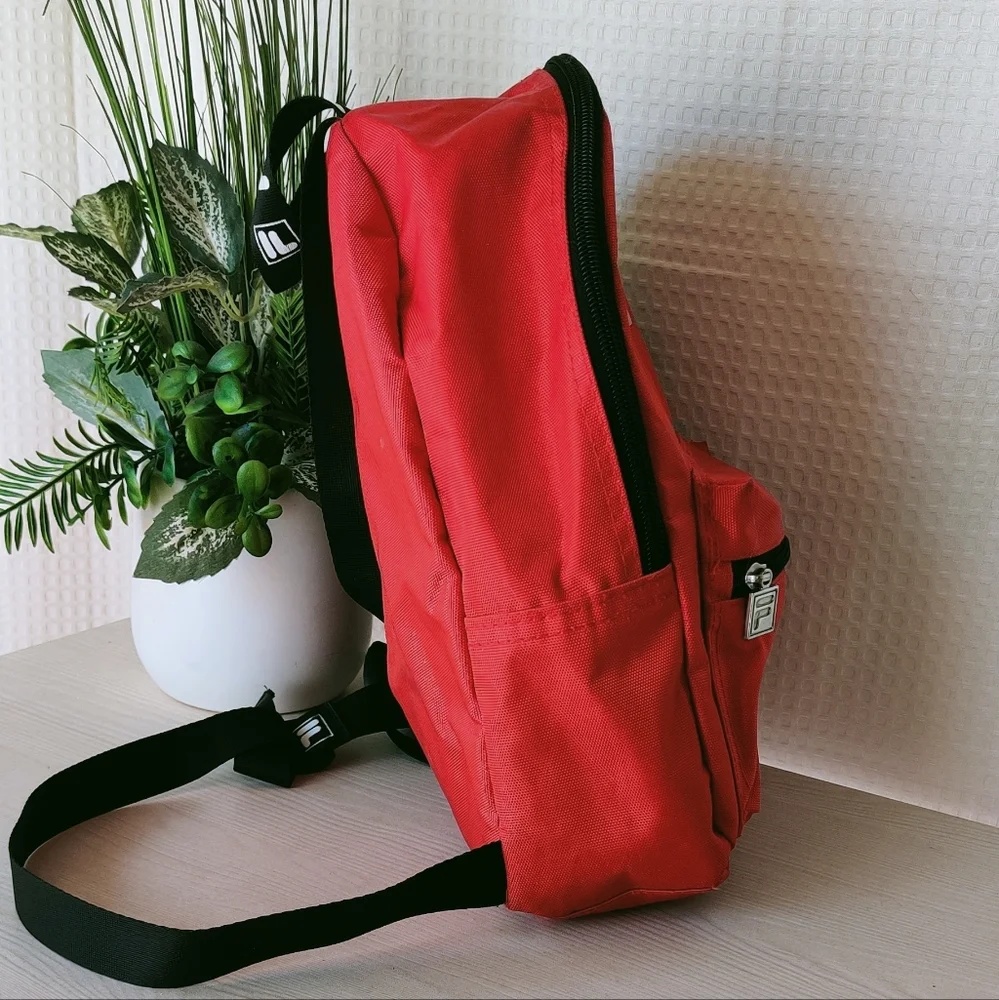 Fila Small Red Backpack with Black Logo Straps